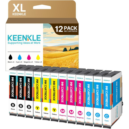 KEENKLE Cartouche d'encre Compatible pour 603 XL Compatible pour Epson XP-2100 XP-2150 XP-4100 XP-4105 XP-4155 XP-3100 XP-2155 W