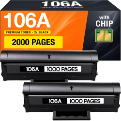 Supply Guy Compatible avec HP 106A Toner pour Laser 107W MFP 135wg 137wg 137fnw 137fwg remplace HP Toner 106A W1106A (2 Toners N