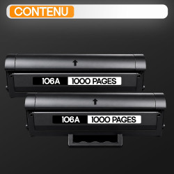 Supply Guy Compatible avec HP 106A Toner pour Laser 107W MFP 135wg 137wg 137fnw 137fwg remplace HP Toner 106A W1106A (2 Toners N