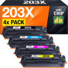 203X Toner Compatible avec HP Color LaserJet Pro MFP M281fdw M254dw M281fdn M280nw M254nw remplace HP 203X 203A – (4X Cartouches