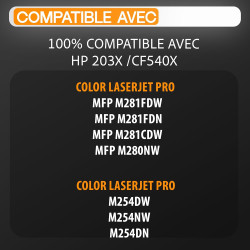 203X Toner Compatible avec HP Color LaserJet Pro MFP M281fdw M254dw M281fdn M280nw M254nw remplace HP 203X 203A – (4X Cartouches