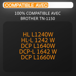 Supply Guy TN1150 TN-1150 Cartouches de Toner avec Puce Compatible pour Brother HL-L1240W DCP-L1640W DCP-L1660W HL-L1242W DCP-L1
