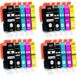 Supply Guy 20 Cartouches d'encre avec Puce Compatible avec Canon PGI-525 CLI-526 pour Canon Pixma IP4850 IP4950 IX6550 MG5140 MG