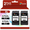 575XL PG575XL Lot de 2 Cartouches d'encre Noires PG-575 XL pour Canon 575 XL PG575 pour Canon Pixma TS3550i TS3551i TS3750i TR47