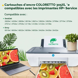 COLORETTO 305XL Cartouche pour HP 305 pour HP DeskJet 2820e 2800e 4200e 4220e 4230e 2810e 4222e 2821e 2822e 2823e 4210e 2720e 27