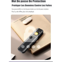 Enregistreur Vocal Espion Mémoire 64 GB, Mini Dictaphone Rechargeable Par USB, Micro Espion Avec Fonction de Commande Vocale, Av