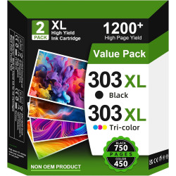 Neiber 303XL Cartouches d'encre Remplacement pour Cartouche HP 303 XL Noir et Couleur pour Encre HP 303 pour Envy Photo 6220e 62