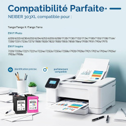 Neiber 303XL Cartouches d'encre Remplacement pour Cartouche HP 303 XL Noir et Couleur pour Encre HP 303 pour Envy Photo 6220e 62