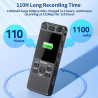 80GB Dictaphone 110H Enregistreur Vocal Numérique avec Micro Externe, 2,15" Écran Couleur Enregistreur Audio MP3 avec Activation