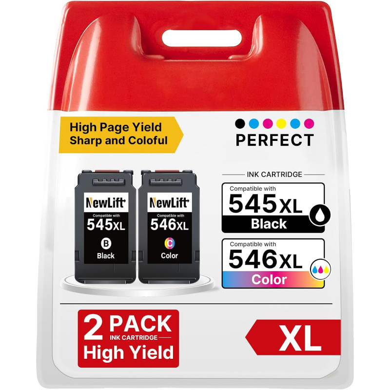 compatibles 545XL 546XL pour Cartouche Canon 545 546 PG545XL CL546XL pour TS3550 TS3450 TS3350 TS3150 TS3451 TS3150 (1 Noir + 1 