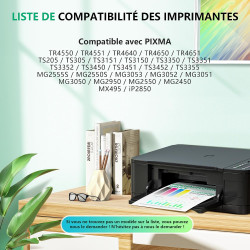 compatibles 545XL 546XL pour Cartouche Canon 545 546 PG545XL CL546XL pour TS3550 TS3450 TS3350 TS3150 TS3451 TS3150 (1 Noir + 1 