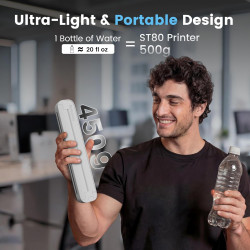 Imprimante thermique a4 sans encre, bleutooth sans fil compatible avec ios android mac windows, imprimante de voyage ultra-légèr