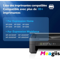 Cartouche d'encre Compatibles pour cartouche epson xp 2200 pour Epson XP-2200 XP-2205 XP-3200 XP-3205 XP-4200 XP-4205 XP2200 WF-