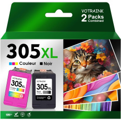 305XL Compatible avec Les Cartouches HP 305 Noir et Couleur pour Les imprimantes DeskJet 2820e 2720e 2720 2710e DeskJet Plus 413