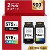 Encre PG-575/CL-576XL – 500/400+ Pages, Remplacement pour Originale Cartouche Canon 575 576 Noire & Couleur, pour Pixma TS3550i 