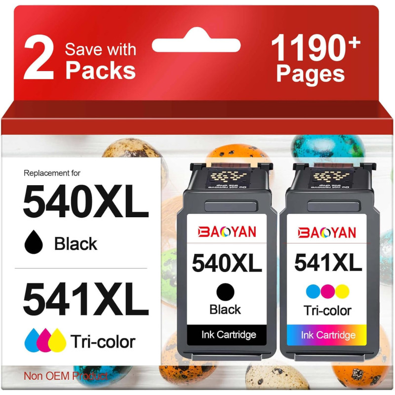 540XL 541XL Cartouches d'encre Compatibles pour Cartouche Canon 540 541 XL pour PIXMA MG3650s TS5150 TS5151 MG3550 MG3600 MG3650