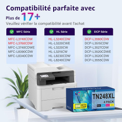 TN248XL TN248 MFC-L3760CDW DCP-L3560CDW Toner TN-248XL TN-248 4 Pack