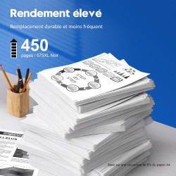 Onlyu 575xl pg-575 xl noir remplacement pour cartouche canon 575 xl noir | compatibles pour canon pixma tr4755i tr4756i ts3750i 