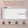 Phomemo M110/M220 étiquettes, papier d'étiquettes thermoétiquettes transparent 40 x 30 mm (1.57" x 1.18") pour imprimante d'étiq
