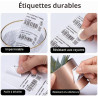 6 Rouleaux D'éTiquettes Phomemo M120/M110, 1.96 "X 1.18" (50 X 30 Mm) Papier D'éTiquettes Thermiques Pour Imprimantes D'éTiquett
