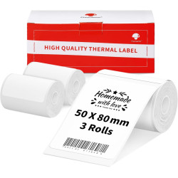 3 Rouleaux D'éTiquettes Phomemo M120/M110, 1.97 "X 3.15" (50 X 80 Mm) Papier Pour éTiquettes Thermiques Pour Imprimantes D'éTiqu