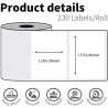 6 Rouleaux d'Étiquettes Thermiques Phomemo M120/M110, 1.57 x 1.18 pouces (40 x 30 mm), Papier pour Imprimantes d'Étiquettes Phom