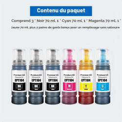 104 Encre 8-Multipack Compatible pour Epson 104 Encre ET-2810 ET-2815 ET-2820 ET-2825 ET-2870 ET-2710 ET-2711 ET-2712 ET-2714 ET