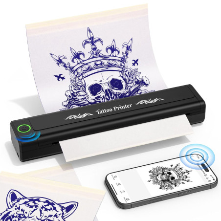Yohoolyo thermocopieur tatouage bleutooth imprimante stencil tatouage machine transfert pour artistes et débutants avec 10 feuil
