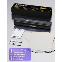 Yohoolyo thermocopieur tatouage bleutooth imprimante stencil tatouage machine transfert pour artistes et débutants avec 10 feuil