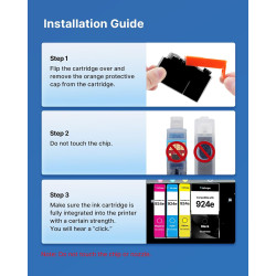 Cartouche 924 924e 924XL avec Puce Cartouches d'encre pour HP 924 Pack de 4 Cartouches pour HP924 924e Compatibles pour HP Offic