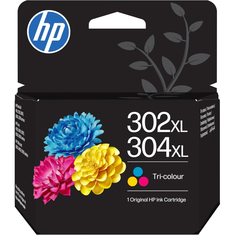 HP 302XL/304XL Tricolore, B7RT8AE, Cartouche d’Encre Original, Compatible avec Les imprimantes DeskJet 1110, 2130, 2620, 3630, 3