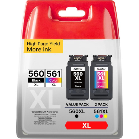 PG-560XL CL-561XL Cartouches d'encre de Remplacement pour Canon Cartouche 560 561 pour Pixma TS5350i TS7450i TS7450a TS7451i TS5