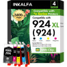 Cartouche Encre 924 XL 8132e 8122e pour HP 924 Pack de 4 Cartouches 924e | Compatible pour HP924 924XL 924e pour HP OfficeJet Pr