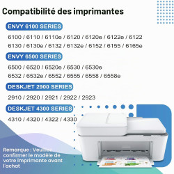 308 XL Cartouches d'encre pour Cartouche HP 308 Noir et Couleur Cartouche Remplacement pour Envy 6120 6120e 6110e 6122e 6132e 65
