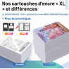 308 XL Cartouches d'encre pour Cartouche HP 308 Noir et Couleur Cartouche Remplacement pour Envy 6120 6120e 6110e 6122e 6132e 65