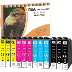 D&C 12 x Cartouches d'encre 29XL compatibles avec Epson 29 XL pour Epson Expression Home XP-442 XP-342 XP-352 XP-452 XP-335 XP-3