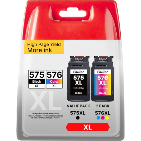 PG-575 XL CL-576 XL 575 576 XL Cartouche Remplacement pour Canon 575 et 576 575XL 576XL pour Pixma TR4750i TR4755i TS3550i TS375