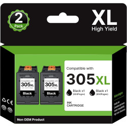 305XL Noir Cartouche 305 Remplacement pour HP 305 XL Noir Cartouche pour HP Deskjet 2700e 2720e 2710e 2723e Plus 4120e 4220e Env