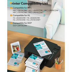 KEENKLE TN-423 TN423 Lot de 4 Toners compatibles avec Brother TN-423BK TN 423 pour Brother MFC-L8690CDW HL-L8260CDW MFC-l9570cdw