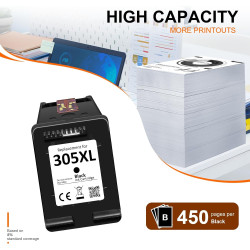ZENOINK 305 XL Cartouche d'encre Noire pour HP 305 Remplacement pour Original HP 305 Cartouches pour HP DeskJet 2820e 2810e 2800