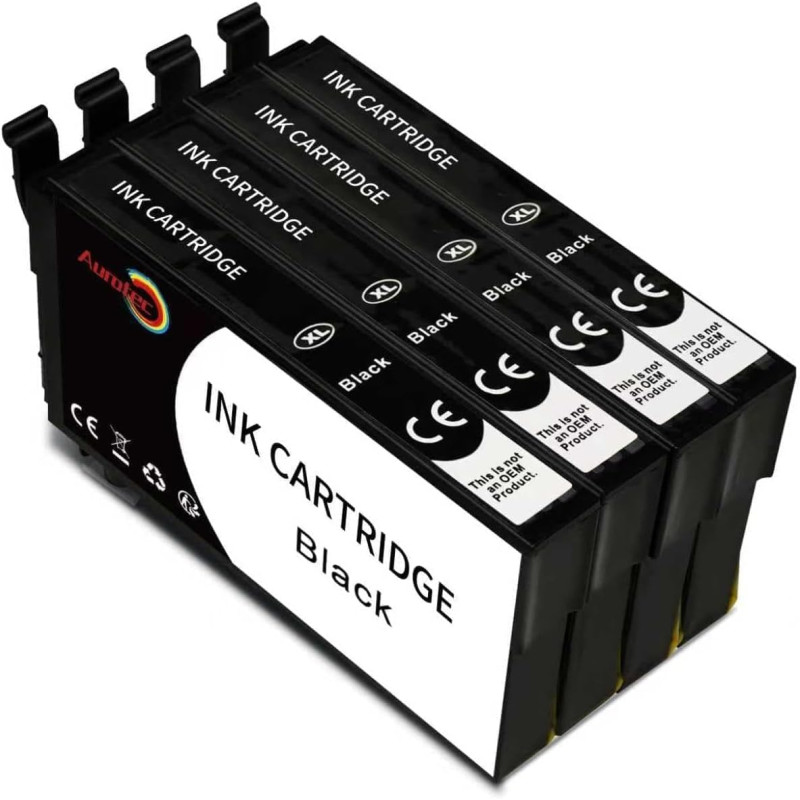 Aruotec Cartouches Encre Compatibles avec Epson Workforce WF-4825 WF-7840 | 4 Noir pour Epson WorkForce WF-3820 WF-4830 WF-4820 
