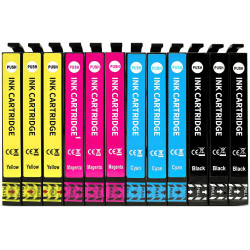 Aruotec Cartouches Encre Compatibles avec Epson Workforce WF-4820 WF-7840 | Lot de 12 (3 Noir,3 Cyan,3 Magenta, 3 Jaune)pour Eps