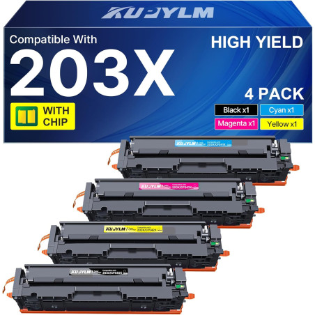 KUPYLM 203X Cartouche de Toner pour HP 203X 203A CF540X pour Color LaserJet Pro MFP M281fdw M281fdn M280nw M254dw M254nw CF540X 