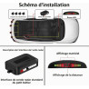 Cocar Noir Voiture Radar de Recul LED Parking Beep & park Assist Système avec Distance Affichage Rétro Aide au Parcage + 4 Capte
