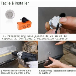 Cocar Noir Voiture Radar de Recul LED Parking Beep & park Assist Système avec Distance Affichage Rétro Aide au Parcage + 4 Capte