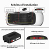 Cocar Argent Voiture Radar de Recul LED Parking Beep & park Assist Système avec Distance Affichage Rétro Aide au Parcage + 4 Cap