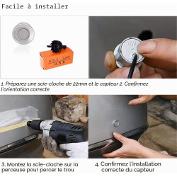Cocar Bleu Voiture Radar de Recul LED Parking Beep & park Assist Système avec Distance Affichage Rétro Aide au Parcage + 4 Capte