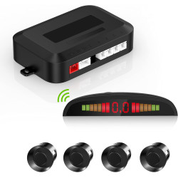 Radar De Recul Voiture Sans Fil, Système De Radar Inversé Avec 4 Radars De Recul, Affichage De Distance à LED Sans Fil Avec Aver