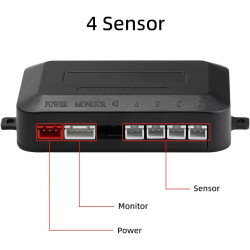 Radar de Recul Voiture, Aide au Stationnement avec 4 Capteurs de Stationnement Arrière PDC, Somme Kit D'alerte de Distance avec 