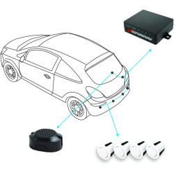 BEEPER Radar de recul 4 capteurs Blancs RE002A/4-B